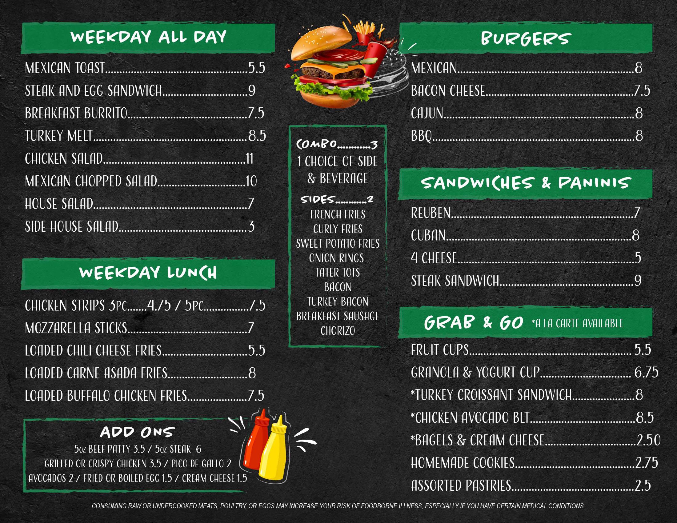 3rd Deck Menu Page 1